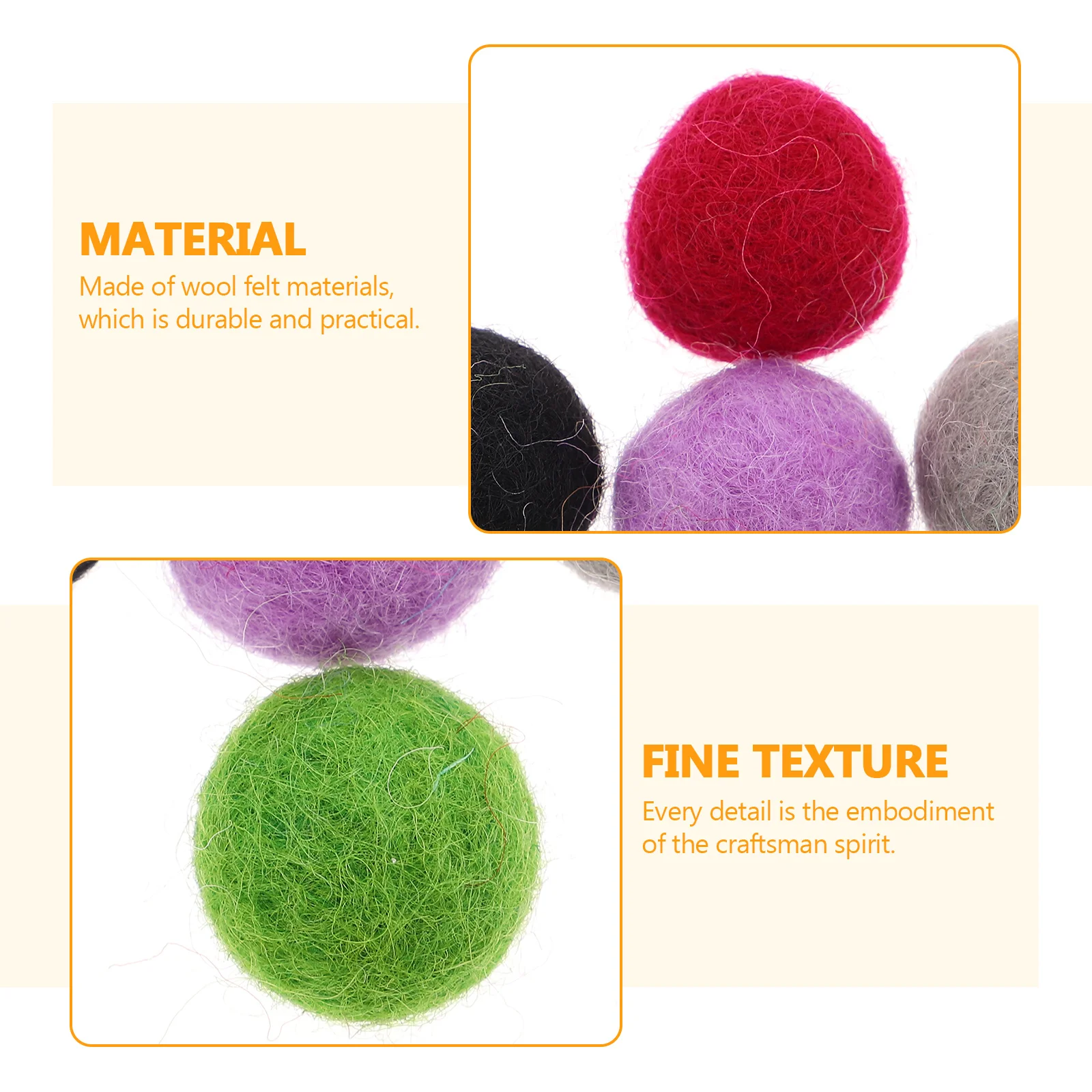 

100pcs Wool Felt Balls 2cm Handmade Craft Supplies Bright Colors Mix DIY Materials Clothes Hairpin Accessories Pom Poms