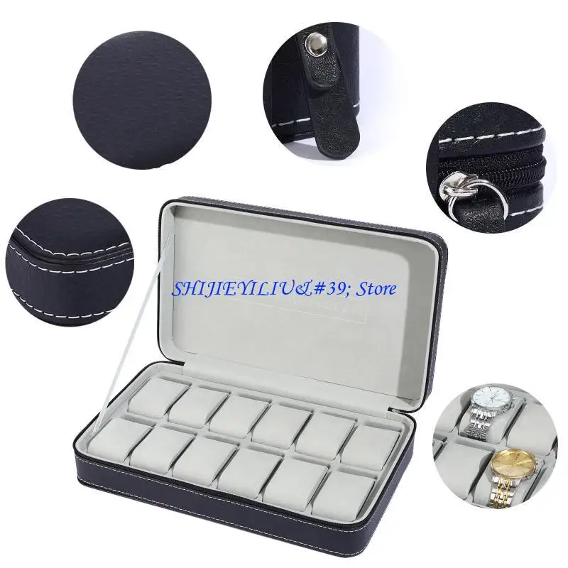 

E21f 12 -битный Zipper Watch Bag the Watch Travel For Case Pu кожаный