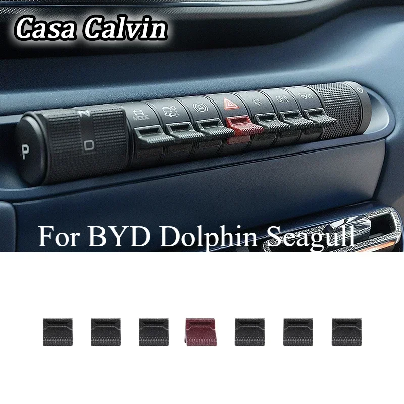 For BYD Dolphin Seagull Car Central Control Button Paddle Air Conditioning Gear Aircraft Button Sticker Knob Switch Accessories