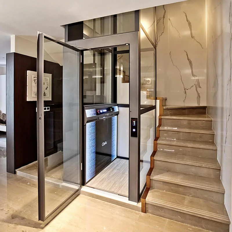 Hydraulic Home Elevator Customizable Cabin Size 300kg 3 Stops 0.35m S Low Headroom for Garage Conversion Apartment Customized