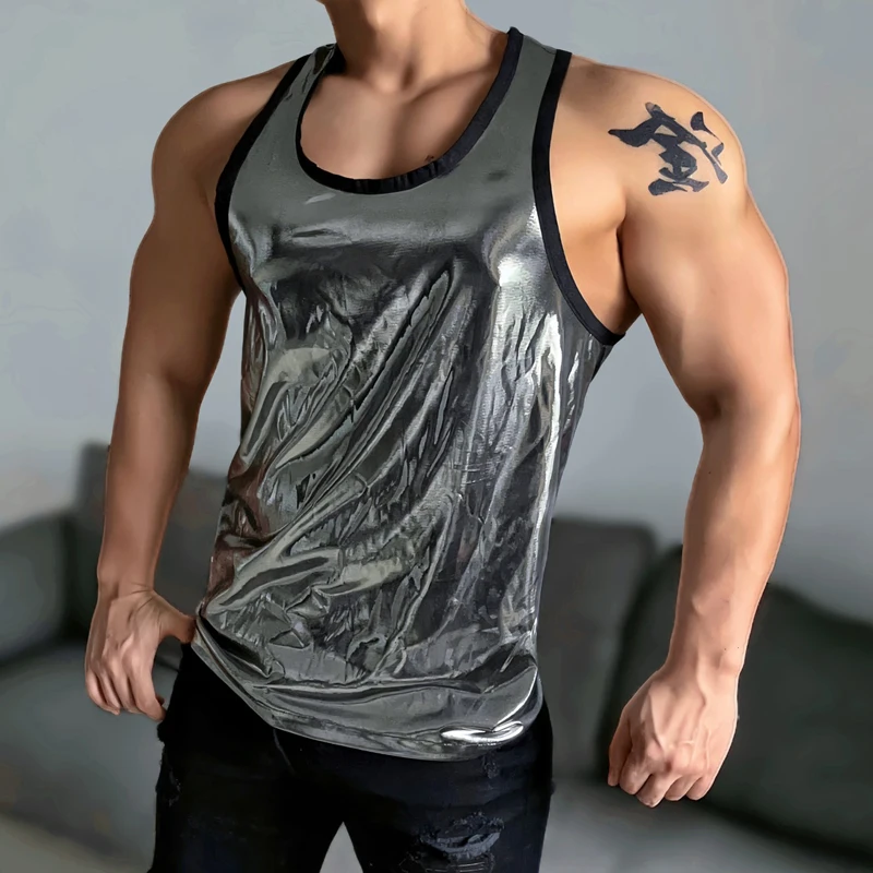 Muscular Man Gogo Dancer Costume Men Laser Vest Sexy Pole Dance Top Bar Nightclub Ds DJ Rave Outfit Stage Solo Wear XS7225 image 4