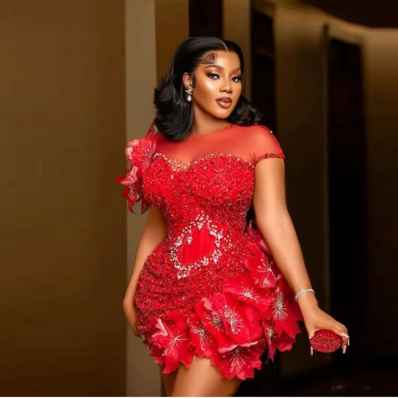 Robe de RhCitroFloral pour femme, robe de soirée courte, robe de reconstitution historique, grande taille, perles sur mesure, quelle que soit la tension Icidal, rouge, mode