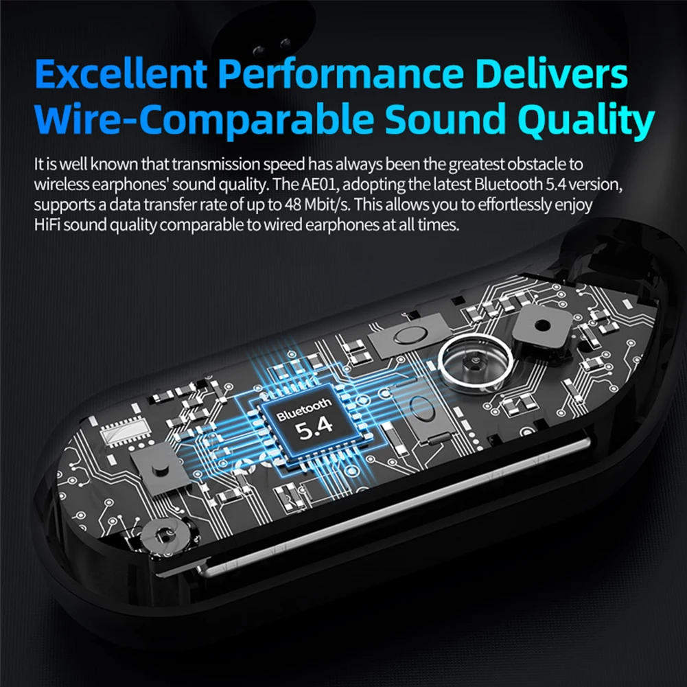 HiFi Upgrade Ear Hook Cable Bluetooth-compatible 5.4 with Charging Case Wireless Adapter Cable C-Pins HIFI Music Earphones Wire