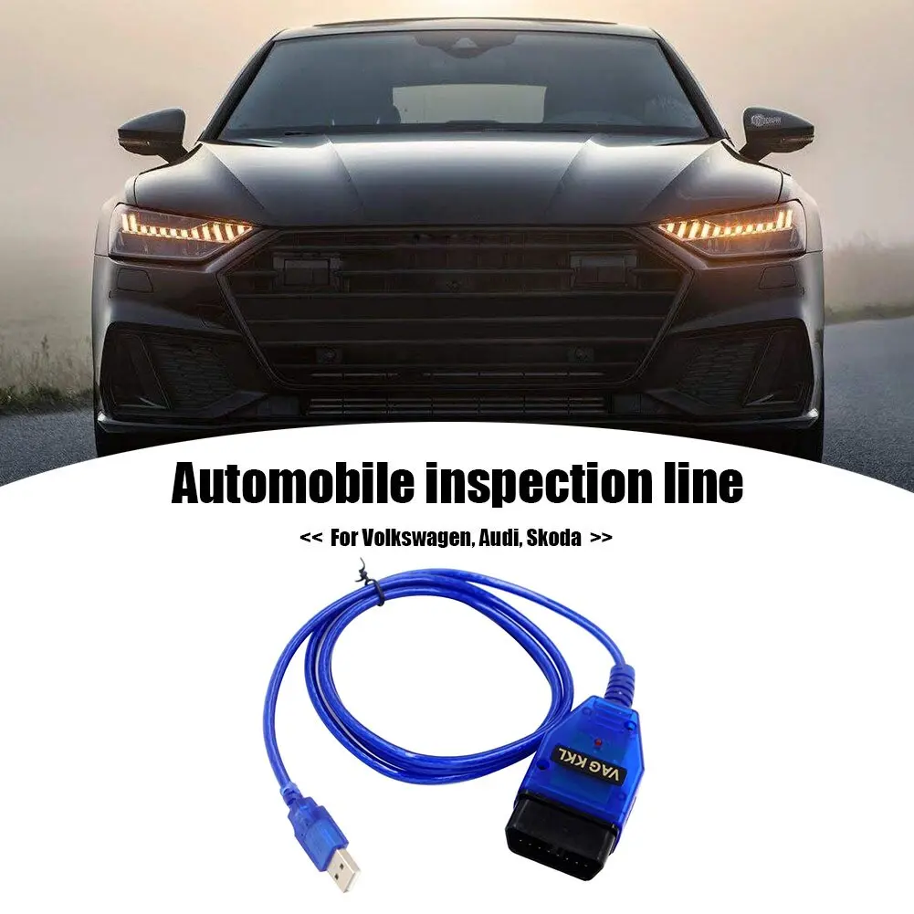 Car USB Vag-Com Interface Cable KKL VAG-COM 409.1 OBD2 II OBD Diagnostic Scanner Auto Cable Aux USB Vag-Com interface cable r25