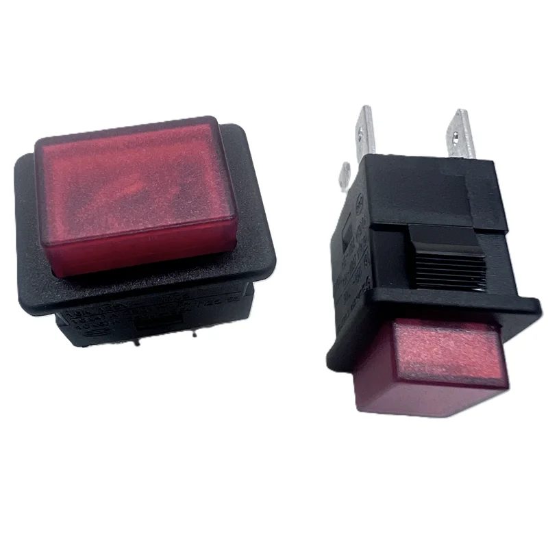 2 Pcs SOKEN PS23‑16 4‑Pin Latching Push‑Button Switches,16A 250V, Light Illuminates When Powered On, for Power Strips