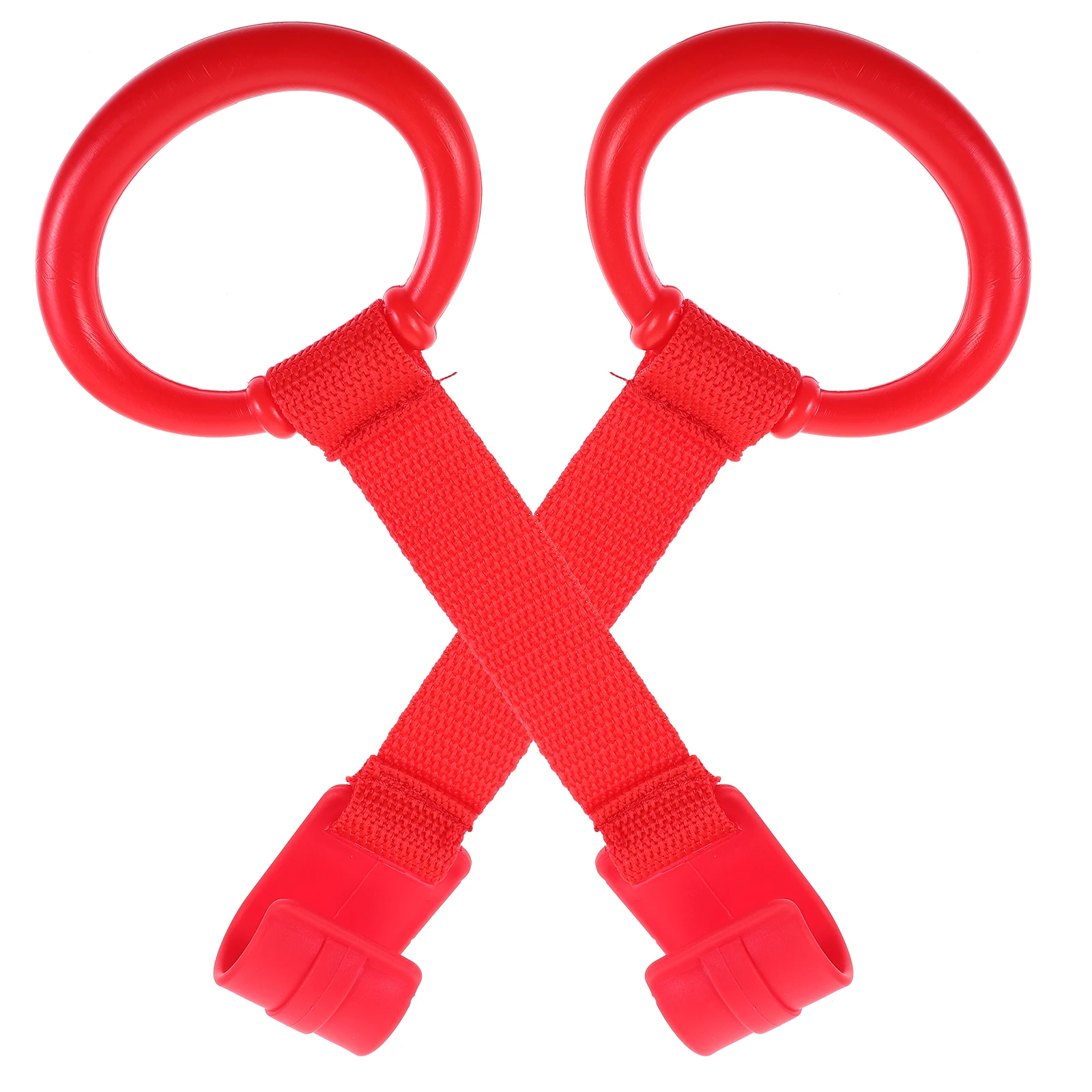 

2pcs Baby Hand Pull Rings Red Toddler Standing Walking Tools Baby Crib Rings Nursery Game Fence Infant Strength Exercise