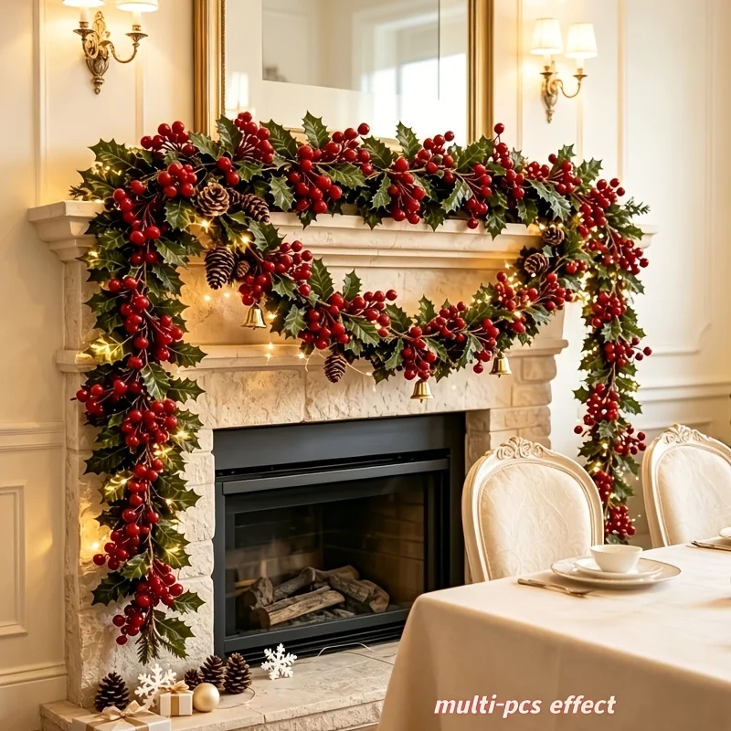 1/2/4Pcs Home Christmas Artificial Rattan - for Christmas Home Decor, Weddings,Christmas,New Year Celebrations,Festive Occasions