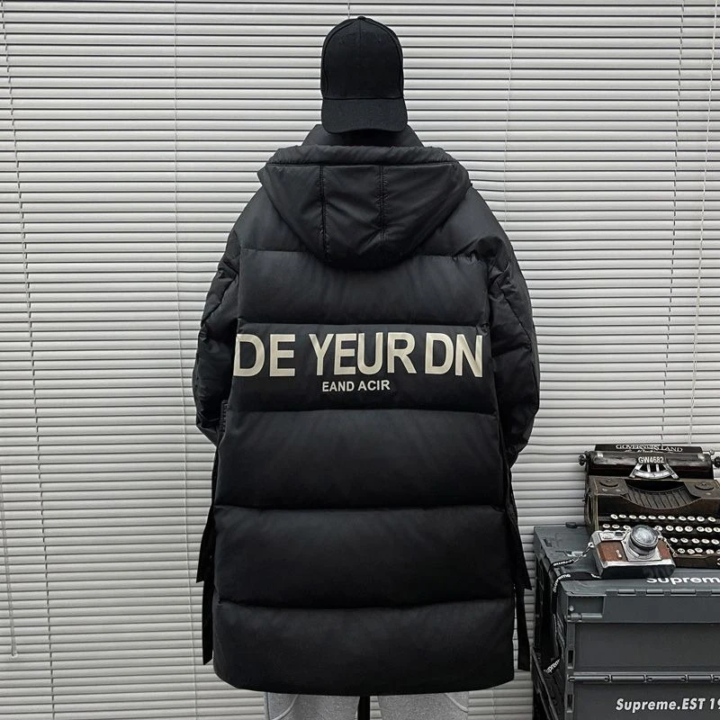 

New Men and Women Couples Wear Medium and Long Youth Thickened Large Size Leave-in Premium Coat Hooded Coats Down Jacket Winter