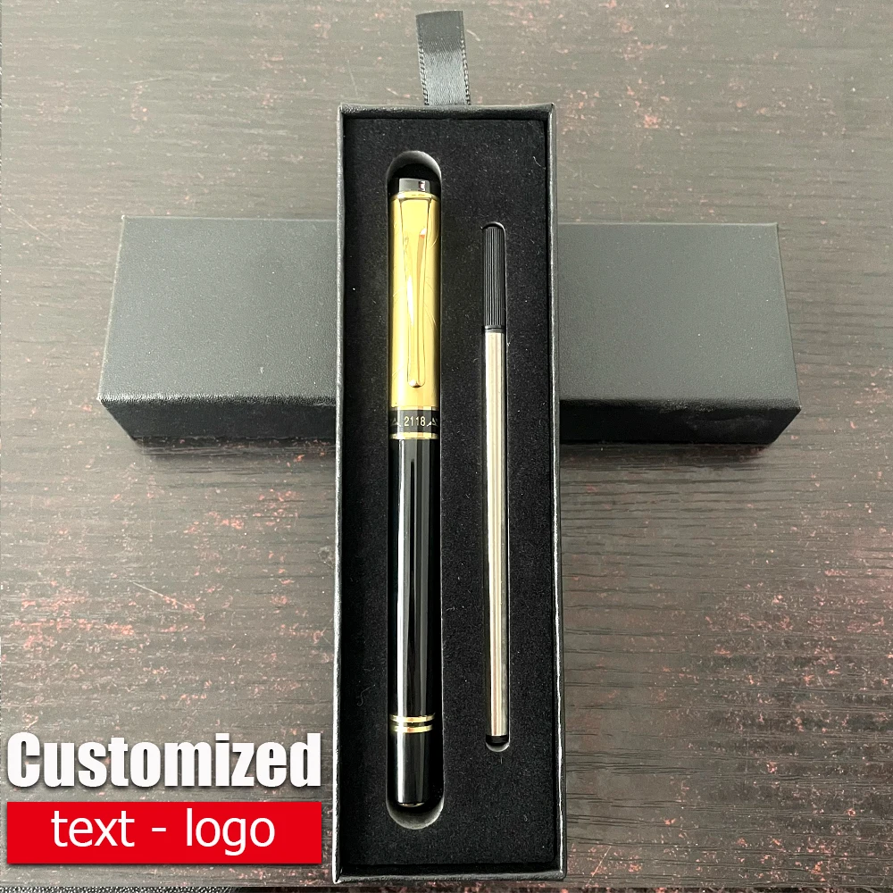 Luxury Metal Ballpoint Pens Box Set Business Office Writing Stationery Signature Pen Box Set Gift Customization Name Text Logo