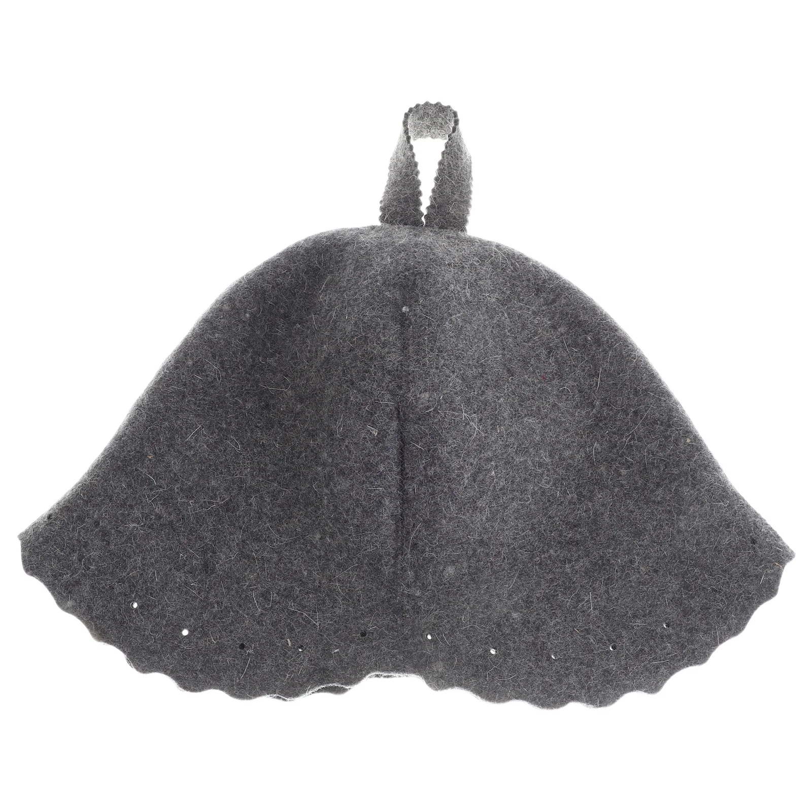 

Wool Sauna Hat Scalloped Rim Thick Felt Russian Banya Cap Men Women Absorbent Reusable Steam Cap Breathable Spa Headwear Grey