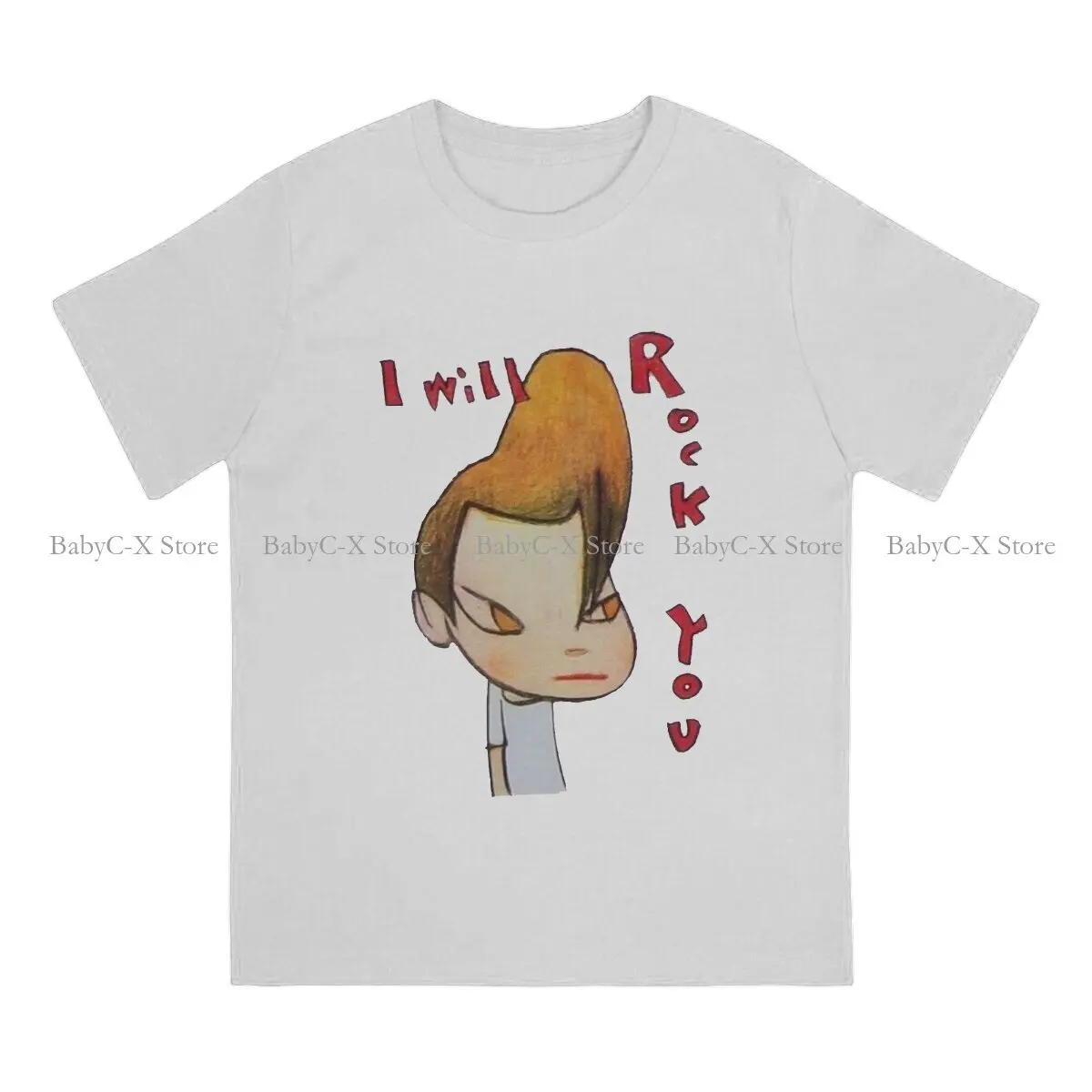 lacma I Will Rock You Fashion Polyester TShirts Yoshitomo Nara Japanese Artist Men Graphic Streetwear T Shirt O Neck