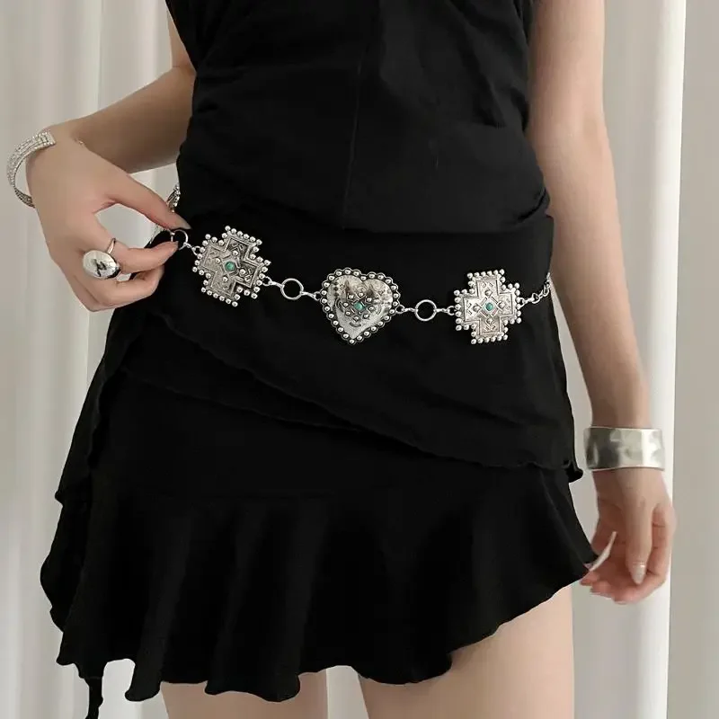 البوهيمي نمط الفيروز مزين المرأة الخصر سلسلة الجسم سلسلة مجوهرات الإكسسوارات