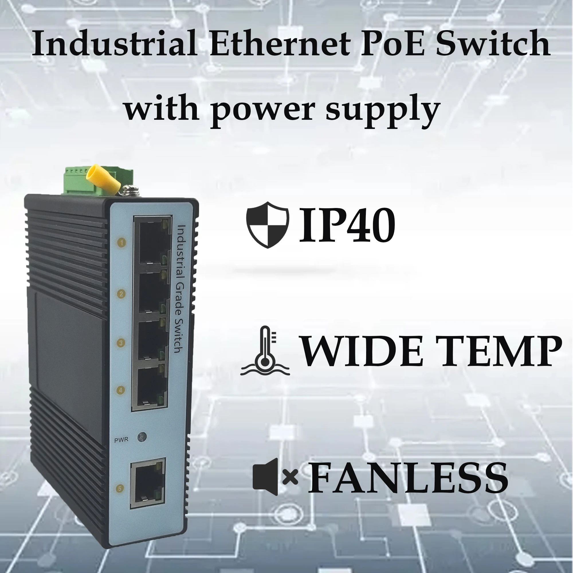 

Industrial Gigabit PoE Ethernet Switch | 1–10 RJ45 Ports + SFP Fiber Uplink | DC48–57V | IP40 Metal | -40~+85°C Wide Temp