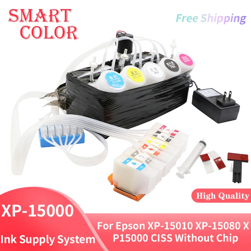 XP-15000 DTF CISS Ink Supply System With White Ink Strrier For Epson XP-15010 XP-15080 XP 15000 XP15000 CISS Without Chip