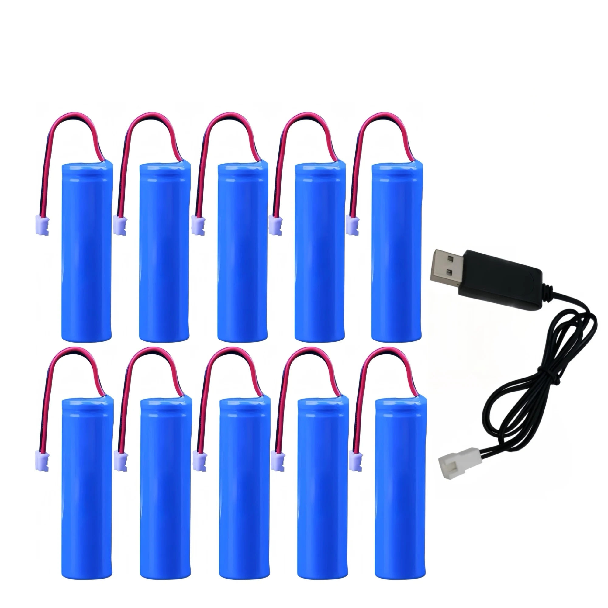 10PCS 18650 Rechargeable Lithium Battery 3.7V 3000mAh with SM/PH2.0/XH2.54/JST Plug for Camping lantern Car vacuum cleaner Audio