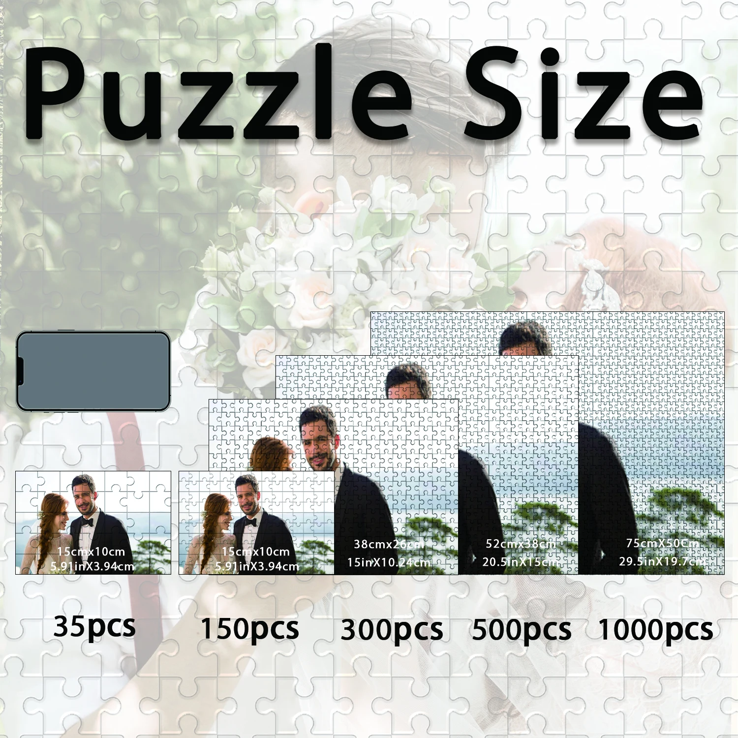 35/150/300/500/1000pcs Custom Photo Customizable Picture Custom DIY Personalised Photo Portrait Puzzles Custom Puzzles in Photos