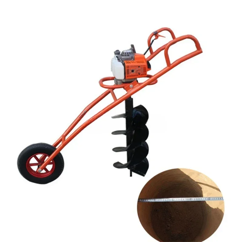 Small gasoline tree drilling machine to dig trees and plant trees