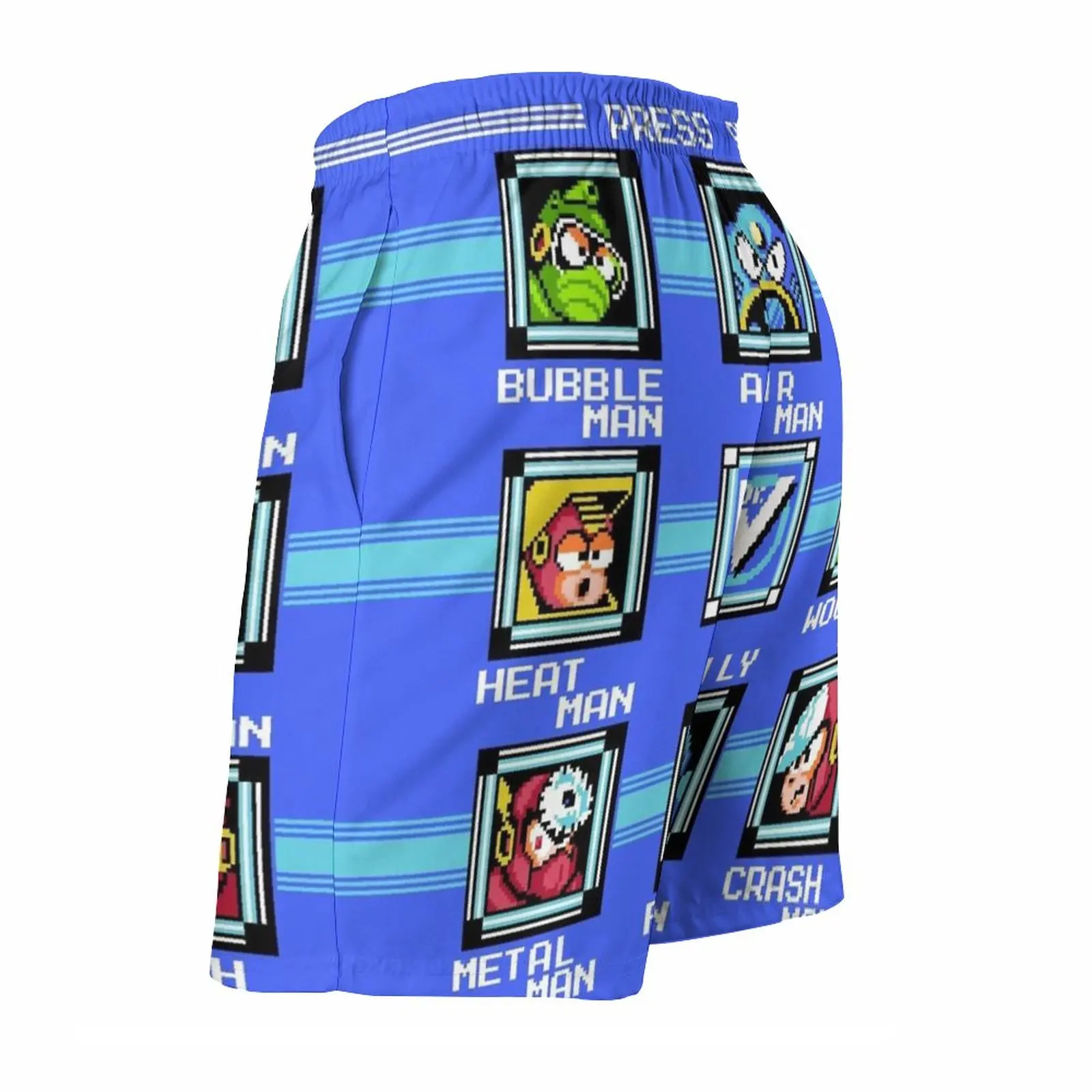 Mega Man 2-Stage Select Men's Beach Shorts Quick Dry Travel Swimsuit Trunks Surf Pants Sports Pants Nes Link Legend Of Sword