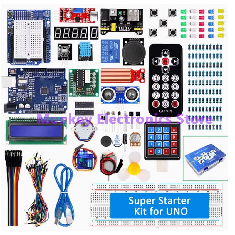 RFID Upgrade Kit Super Starter Kit UNO R3 Improvement Development Board Tutorial Learning Kit Ultrasonic Suitable for Programmin