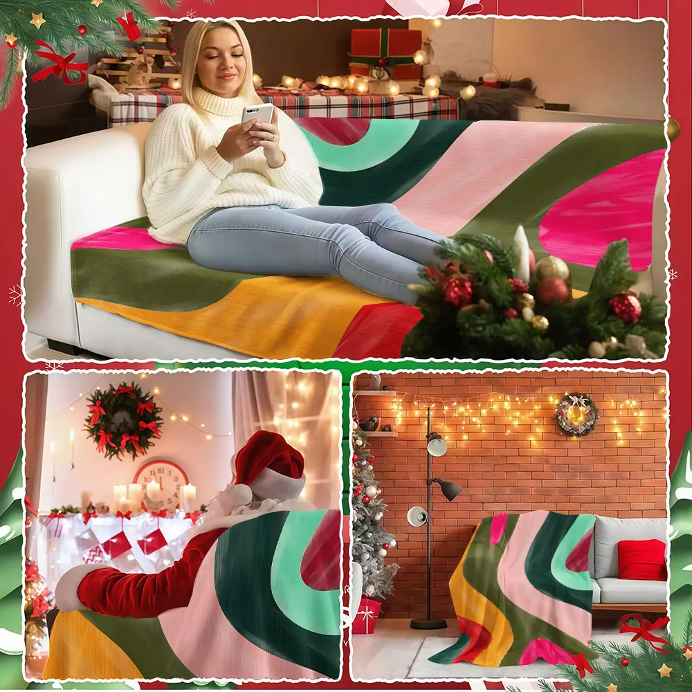 Swirls of Color Winter Summer Flannel Blanket Throw Fleece Soft Fuzzy Plush Cozy Fleece Blankets for Sofa Ideal Gifts