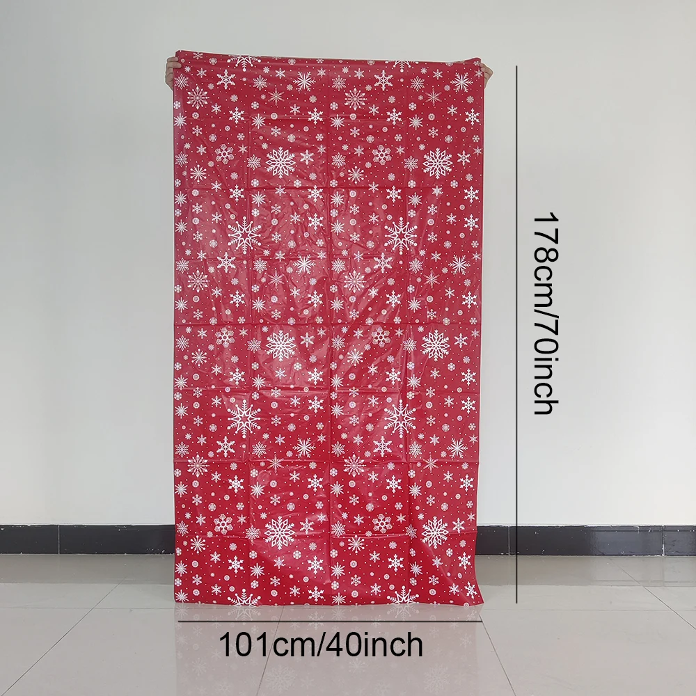 101x178 سنتيمتر كبيرة العملاق حقيبة عيد الميلاد سانتا كلوز ضخمة هدية حقيبة التخزين ندفة الثلج الأحمر البلاستيك شجرة عيد الميلاد بالون حقيبة النقل