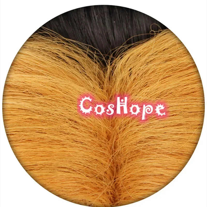 마키오 우즈이 텐겐 아내 노란색 검정색 가발 코스프레 애니메이션 내열성 합성 가발