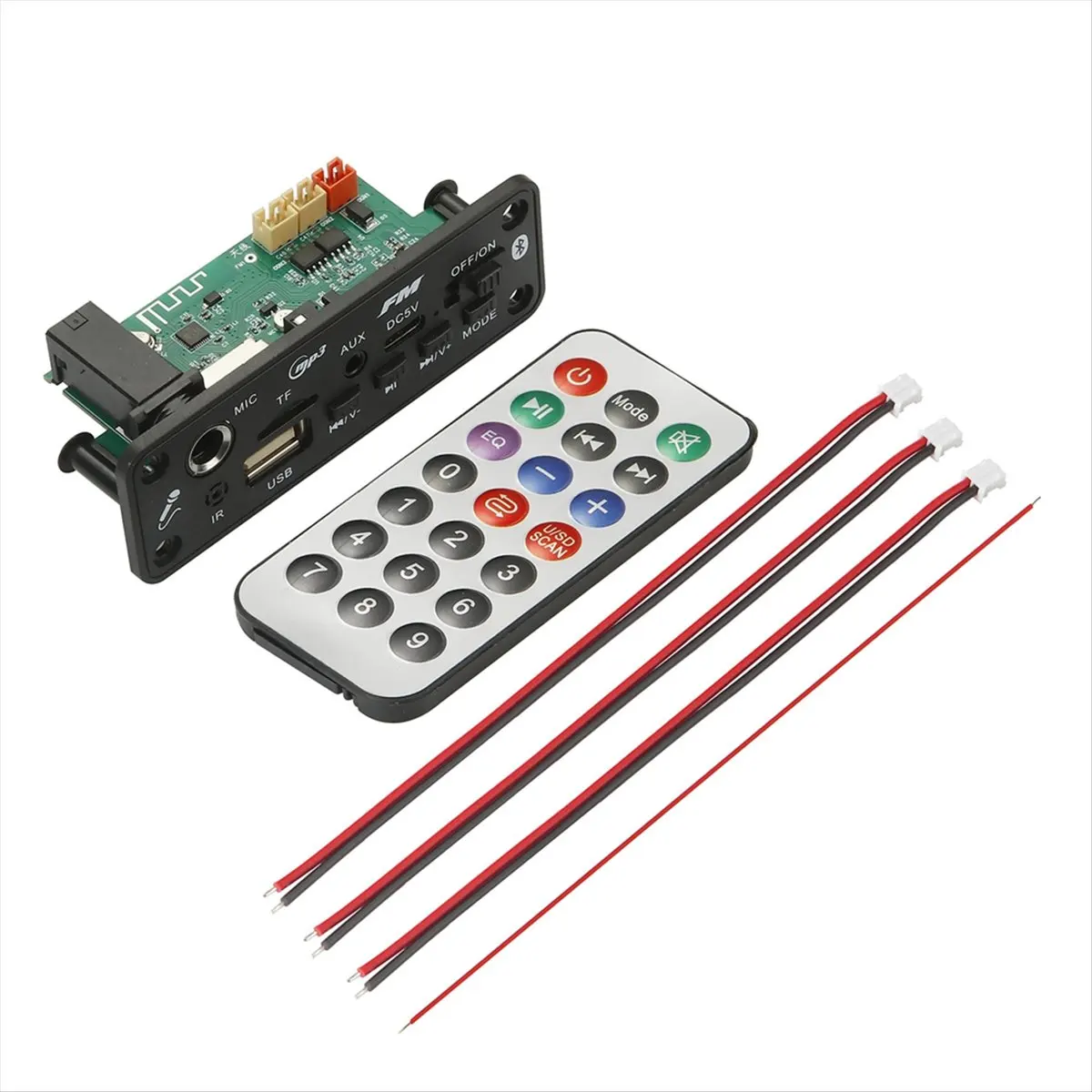 Friendly!6W Bluetooth Amplifier MP3 Decoder Board Microphone Car Mp3 Player USB Record FM Radio AUX for Speaker Handsfree Audio