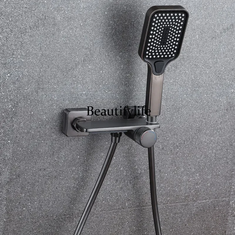 C178 Waterfall Spout Tub Shower Faucet with Triple Handle Mixing Valve - Hot/Cold Modern Bathroom Fixture