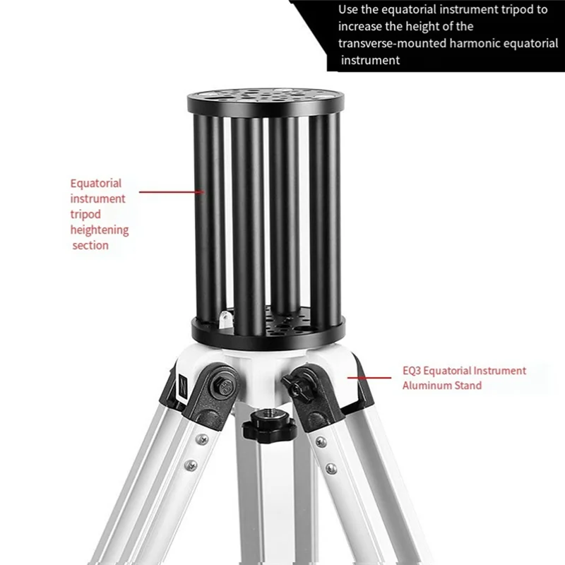 مستشعر الارتفاع 200 للتلسكوب الاستوائي AM5 CEM40 Eaton TC40 عمود تمديد الملحقات الفلكية باللون الأسود