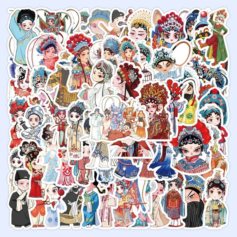 60pcs ‌ Peking Opera Cartoon Sticker Luggage Water Cup Stationery Mobile Phone Scooter Car Laptop Refrigerator Decoration