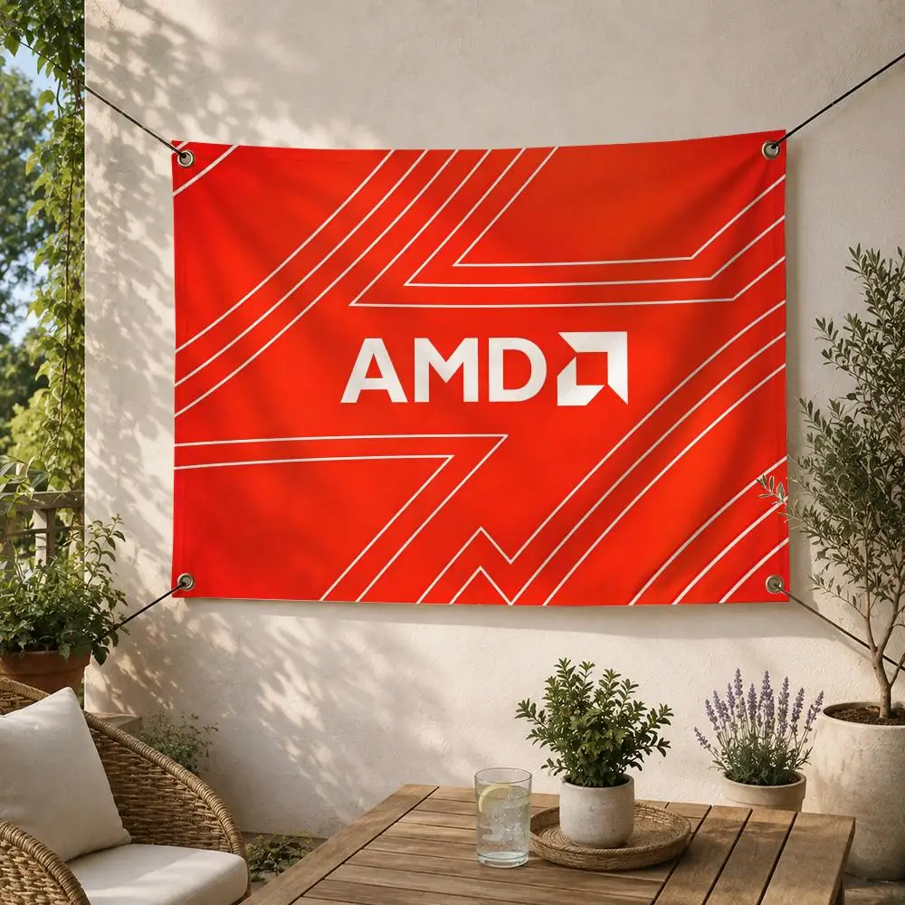 Tech CPU Brand A-AMD Ryzen Processor Flags Decorative Flag Banner for Outdoor Garden Yard Camping Party Home Wall Hanging Decor