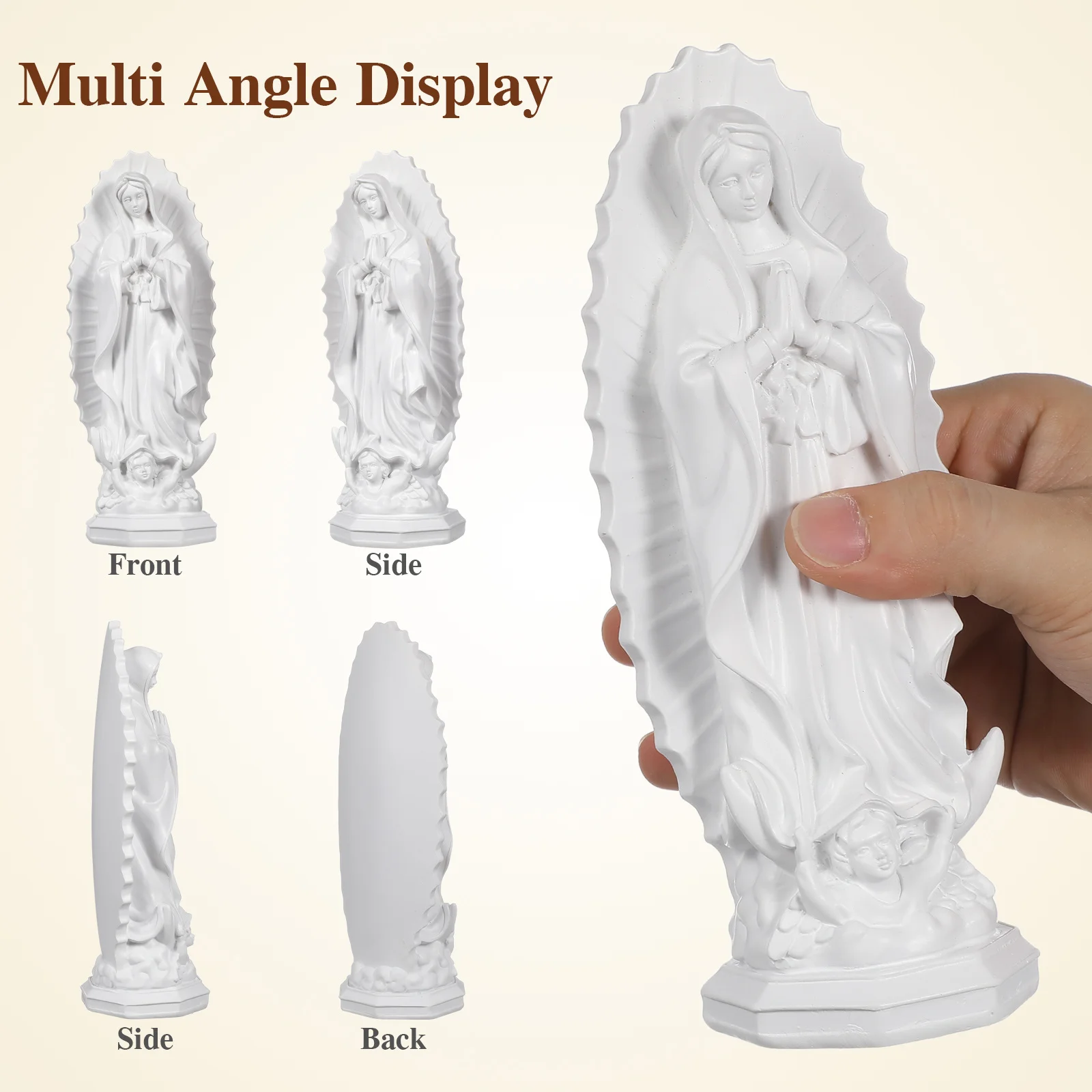تمثال ماري مدمج مصنوع من مادة الراتنج، زخرفة مستوحاة من الإيمان لخزانة المكتب، ديكور غرفة الصلاة، تمثال مريم #6