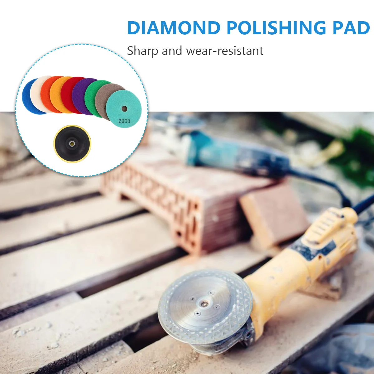 

10pcs Diamond Polishing Sheet Pad Wet Grinding Slices Powder Pads Tile Safe Durable Long Service Suitable Glass Marble