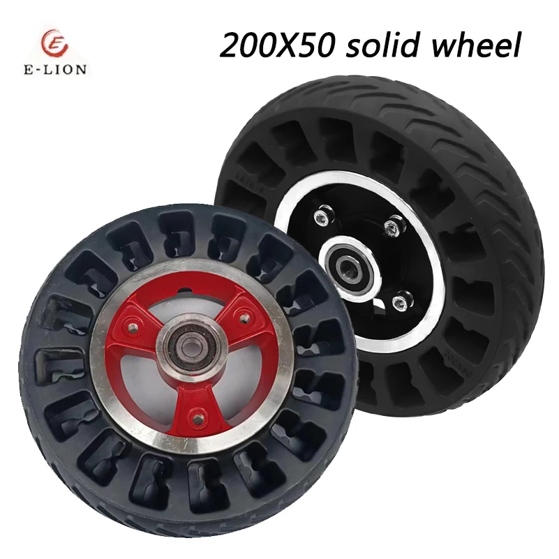 

200x50 Solid Wheels 8 Inch for Electric Scooter Wheels 200x50 Non-pneumatic Tires with Alloy Rims Wheel Accessories