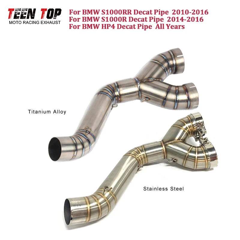 

60.5mm Motorcycle Exhaust Pipe For BMW S1000RR Exhaust Decat Pipe 2010-2016 Middle Link Tube S1000R HP4 Espace Moto 2014-2016