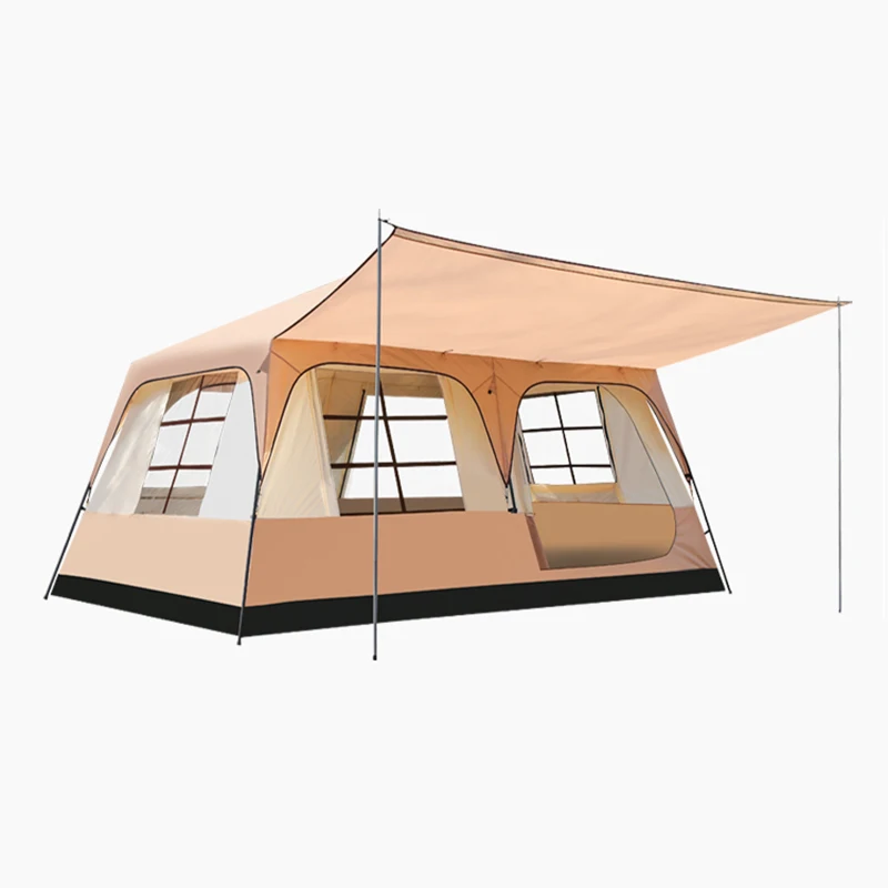 

Hot Sell 4-6-8 Person One Bed Room One Living Room Tent Different Sizes Camping Tent Double-layer Large Tent