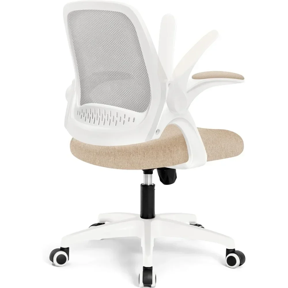 Office Desk Computer Gaming Chair with Ergonomic Lumbar Back Support Flip-up Padded Armrest Adjustable Height and Wheels