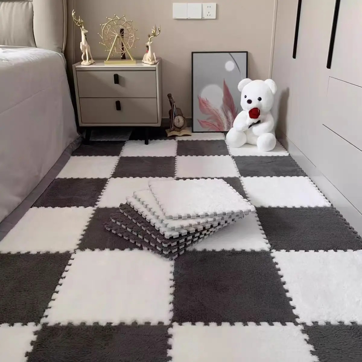 10 قطعة 30*30 سنتيمتر الإبداعية أفخم لغز رغوة الكلمة حصيرة لغز السجاد الدافئة Playmat المتشابكة ممارسة البلاط رقيق منطقة السجاد