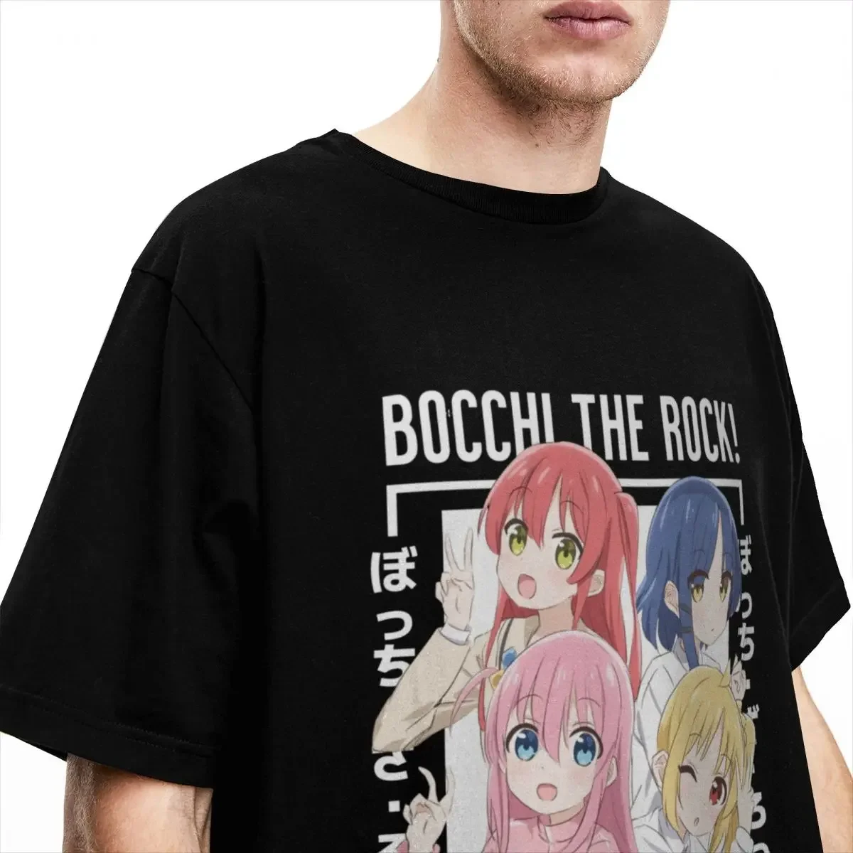 Men T Shirt B-Bocchi The Rock T-Shirts Fashion Classic Anime Summer Tee Shirt Streetwear Casual Cotton Tops Birthday Present