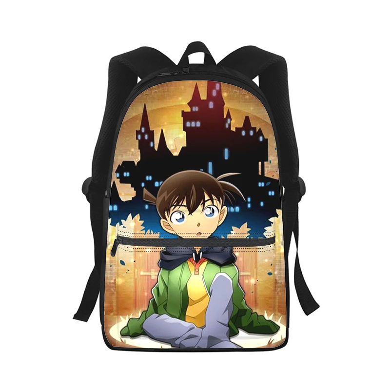 Detective Conan-mochila con estampado 3D de Anime para hombre y mujer, bolso escolar para estudiantes, mochila para ordenador portátil, bolso de hombro de viaje para niños