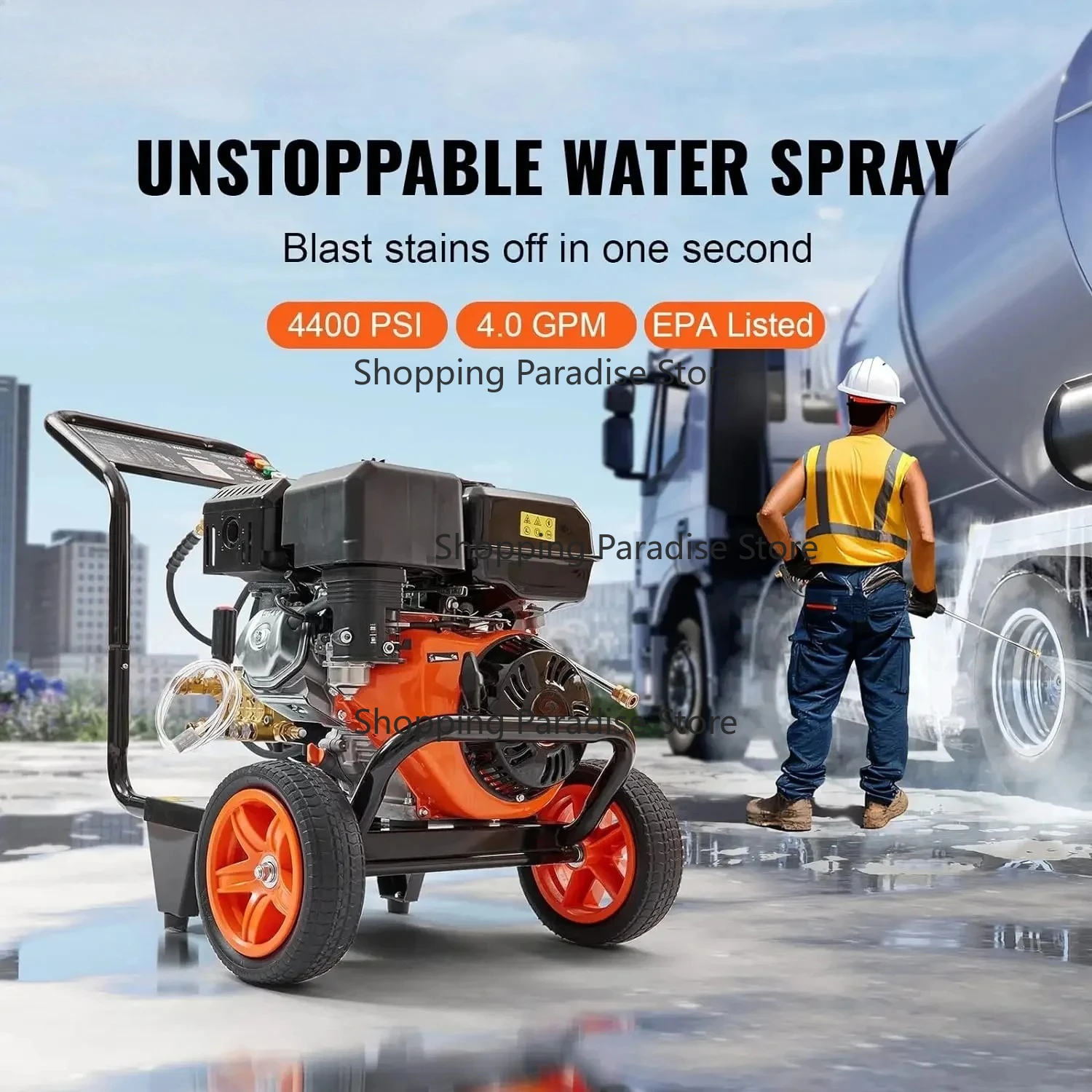 2024 New G-as Pressure Washer, 4400 PSI 4.0 GPM, G-as Powered Pressure Washer with Copper Pump, Spray  and Extension Wand | USA