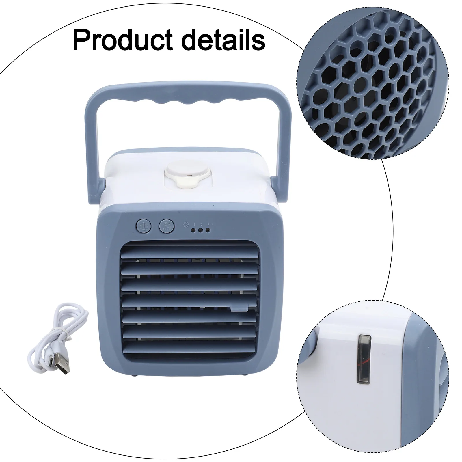 Small USB Air Conditioner with 3 Settings Desk Fan and Humidifier for Cooling and in Personal  Small USB Air Conditioner