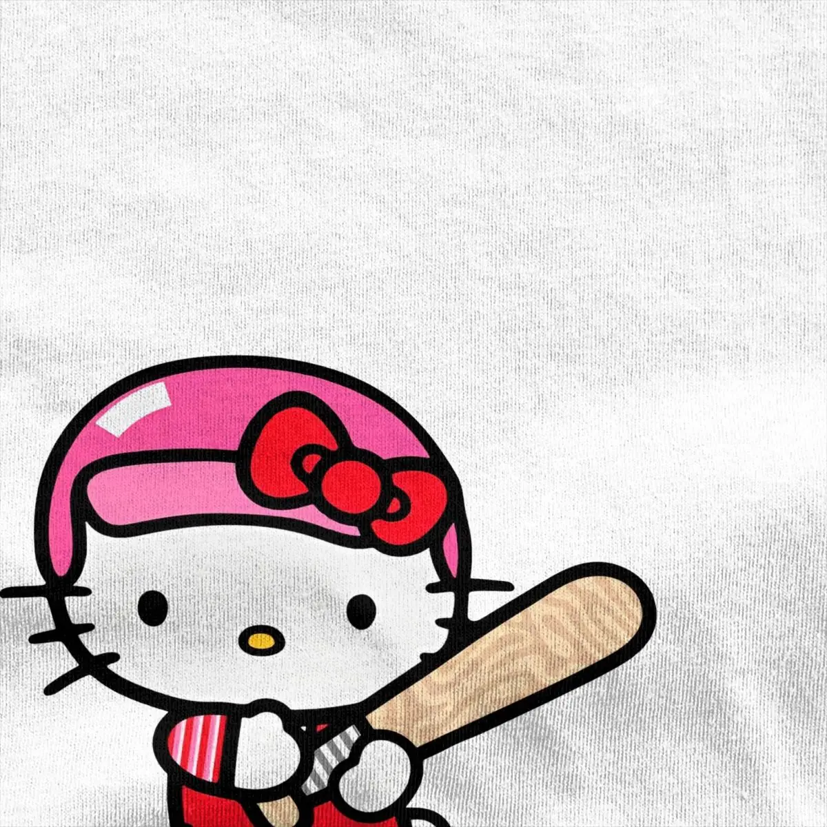 Hello Kitty Baseball Player-bayingimg T-Shirt Man Y2K Fun Cotton T-Shirts Summer O-Neck Hip Hop Tees Cheap Oversized Tops