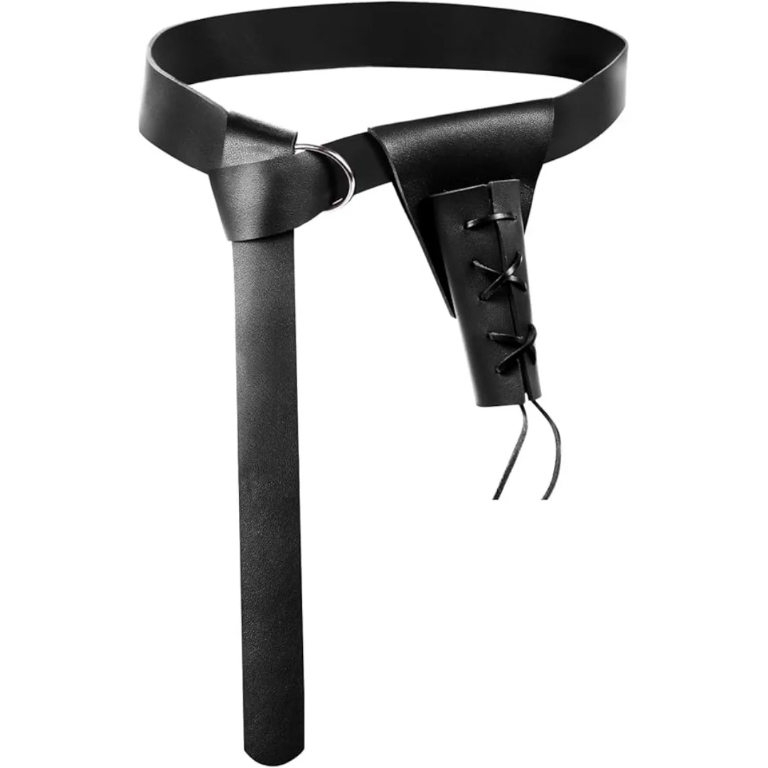 Cintura vichinga in pelle da 2 pezzi con fodero per spada rana Set fondina pirata medievale rinascimentale per accessori cosplay da uomo
