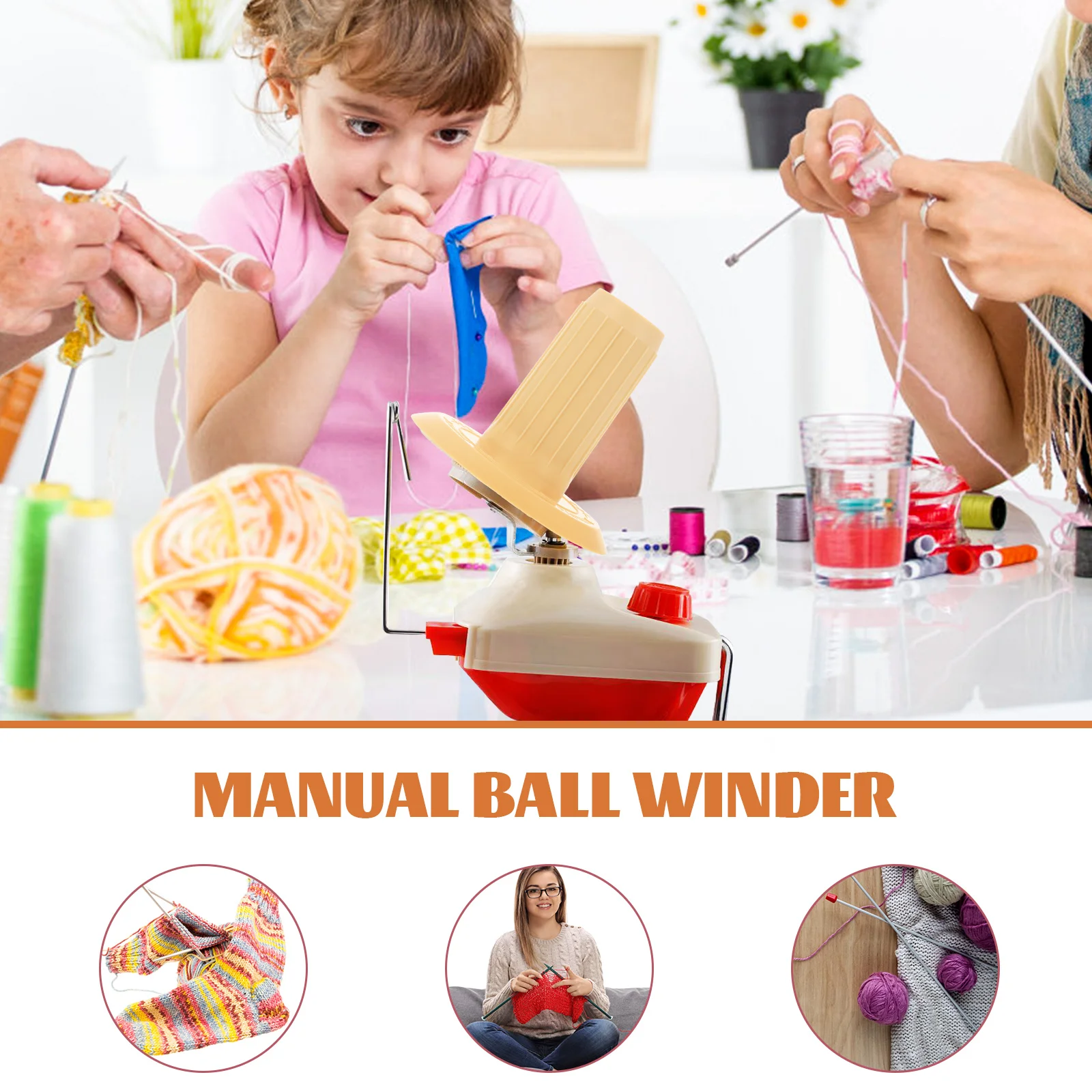 Mesin gulung, mesin bobbin wol Winder gelang alat tenun berputar merajut rumah Manual Playset aksesoris