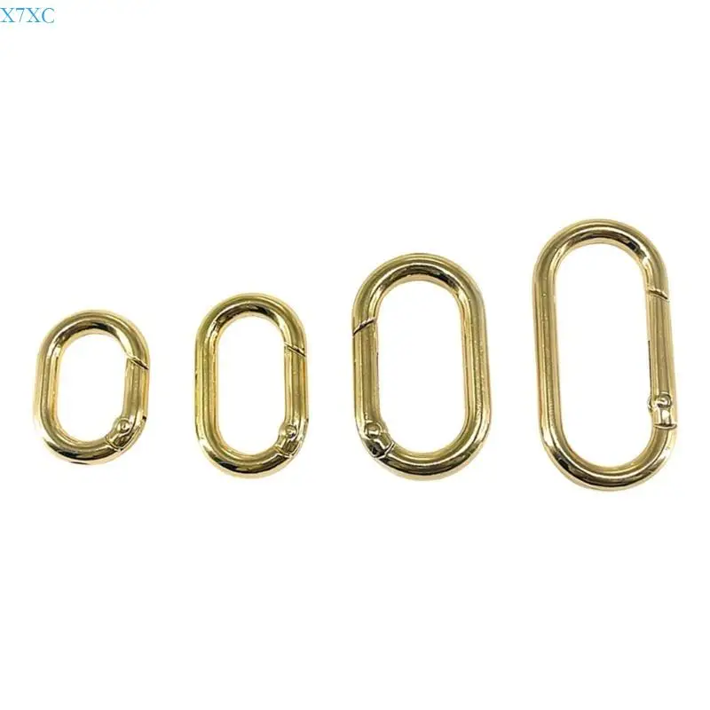 

X7XC Pack of 4 Spring O Rings Clips for Bag Strap Extender Keychain Hook Oval Carabiner Clips for DIY and Repair Projects