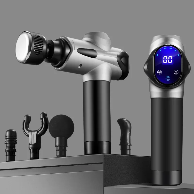 مسدس تدليك احترافي للتدفئة والتبريد - جهاز استرخاء عضلات الأنسجة العميقة مع تدليك الظهر بالاهتزاز عالي التردد