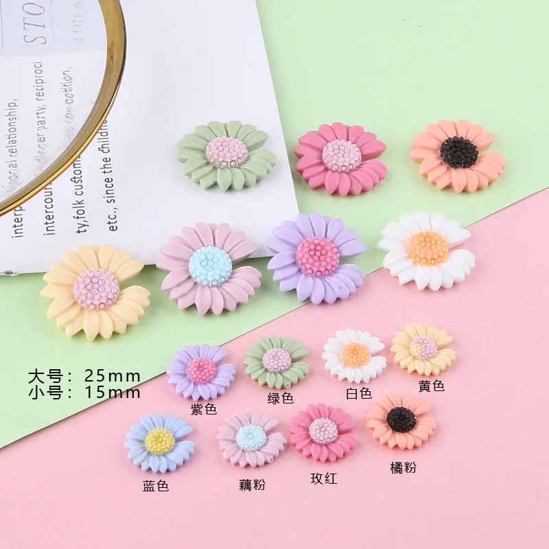 20pcs Diy Accessories Summer Fresh Lovely Gd Notch Small Daisy Flower Patch Earring Earrings Resin Material Handmade