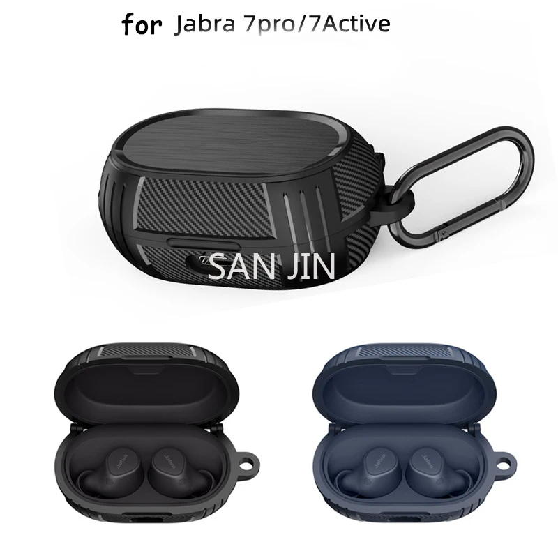 Luxury carbon fiber Pattern design style earphone Protect Cover Suitable For Jabra Elite Active 75t /Elite7pro / 7Active headset