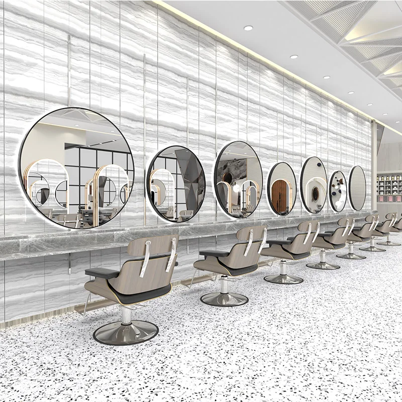Hanging Barber Shop Mirror Feature Design Floor with Drawer Style Stainless Steel Design